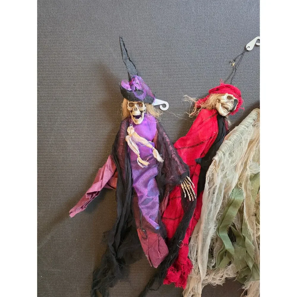 Hanging Halloween Skeletons --Witch, Pirate, Mummy Tree Hangers READ
